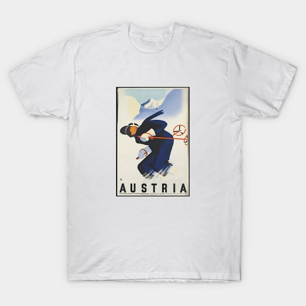 Austria Vintage Ski Poster T-Shirt by OddPop
